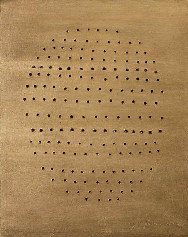 schilderij van Lucio Fontana  Concetto spaziale