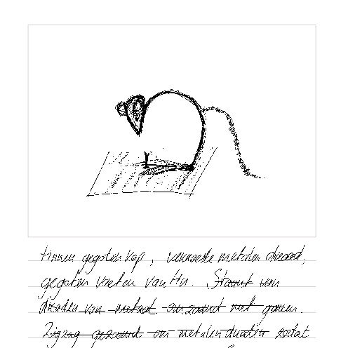 Schets van muisje van ijzerdraad en prikkeldraad op een houten sokkel– een voorbeeld van upcycle kunst, dat nieuwsgierigheid verbeeld.