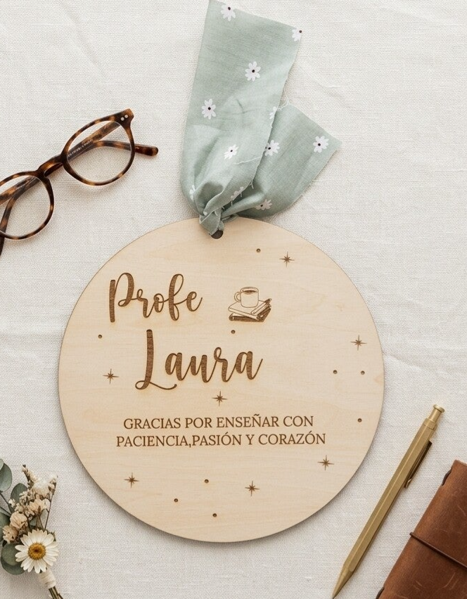Placa de madera redonda