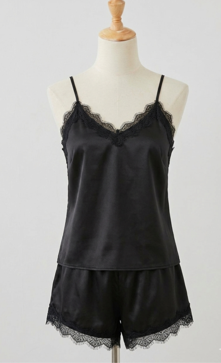 Pijama Encaje Negro