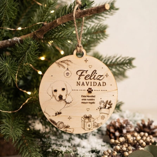 Adorno de Navidad Madera Mascota
