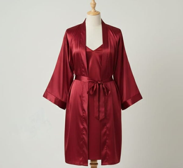 Set Bata Lisa  Burdeos con Camisón o Pijama