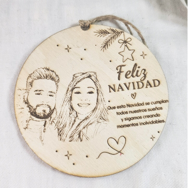 Adorno de Navidad Madera con imagen Ilustrada