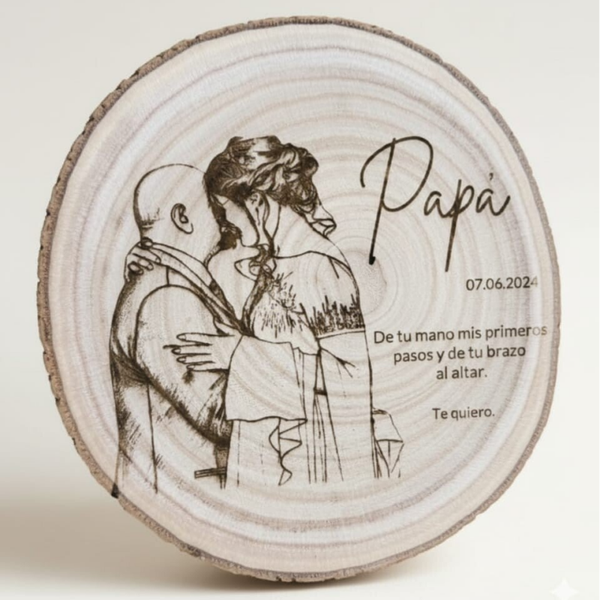 Rodaja de Madera Ilustrada