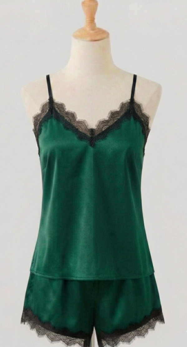 Pijama Encaje Verde