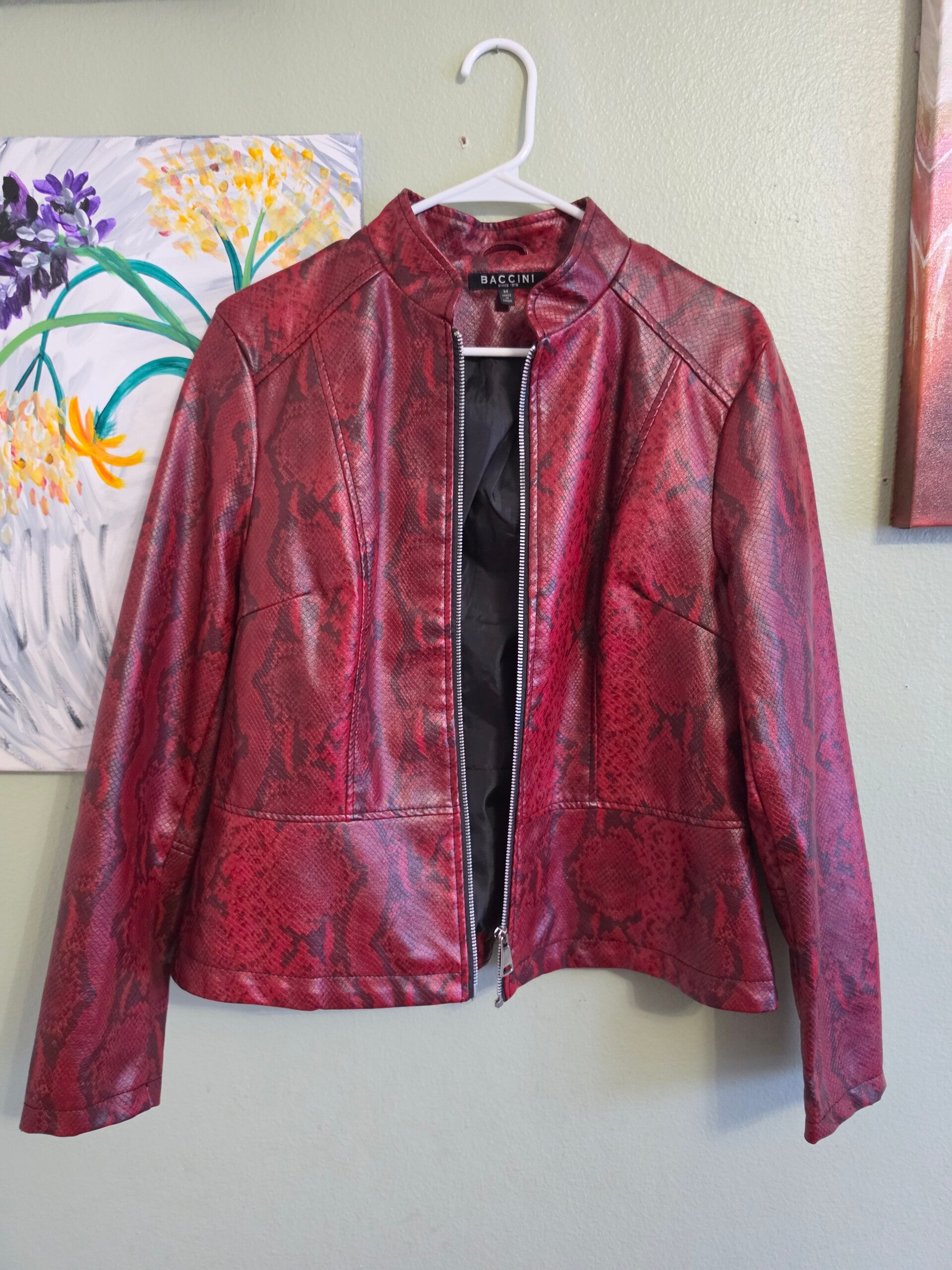 Red Faux Leather Jacket