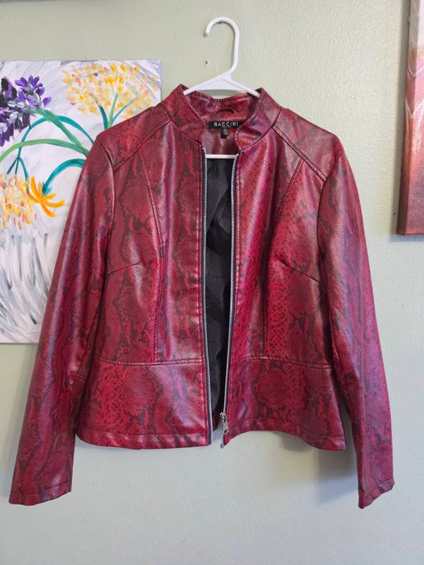 Red Faux Leather Jacket