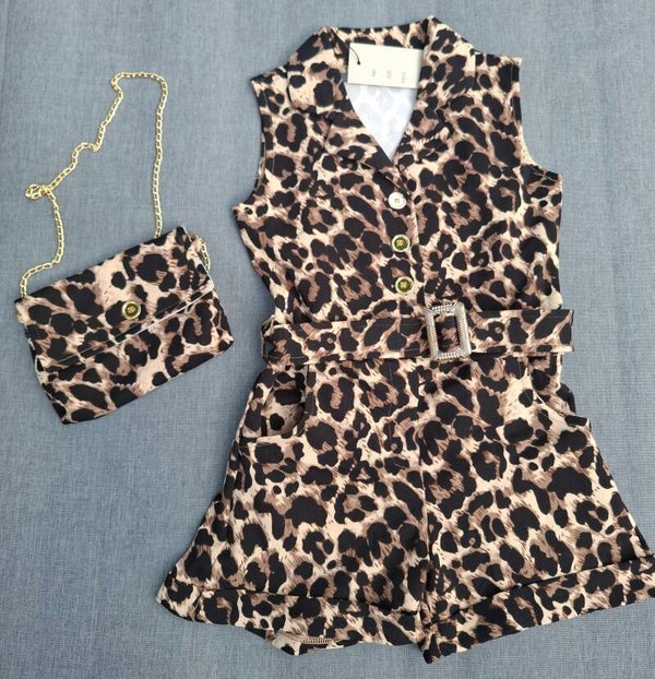 Panter jumpsuit met tas