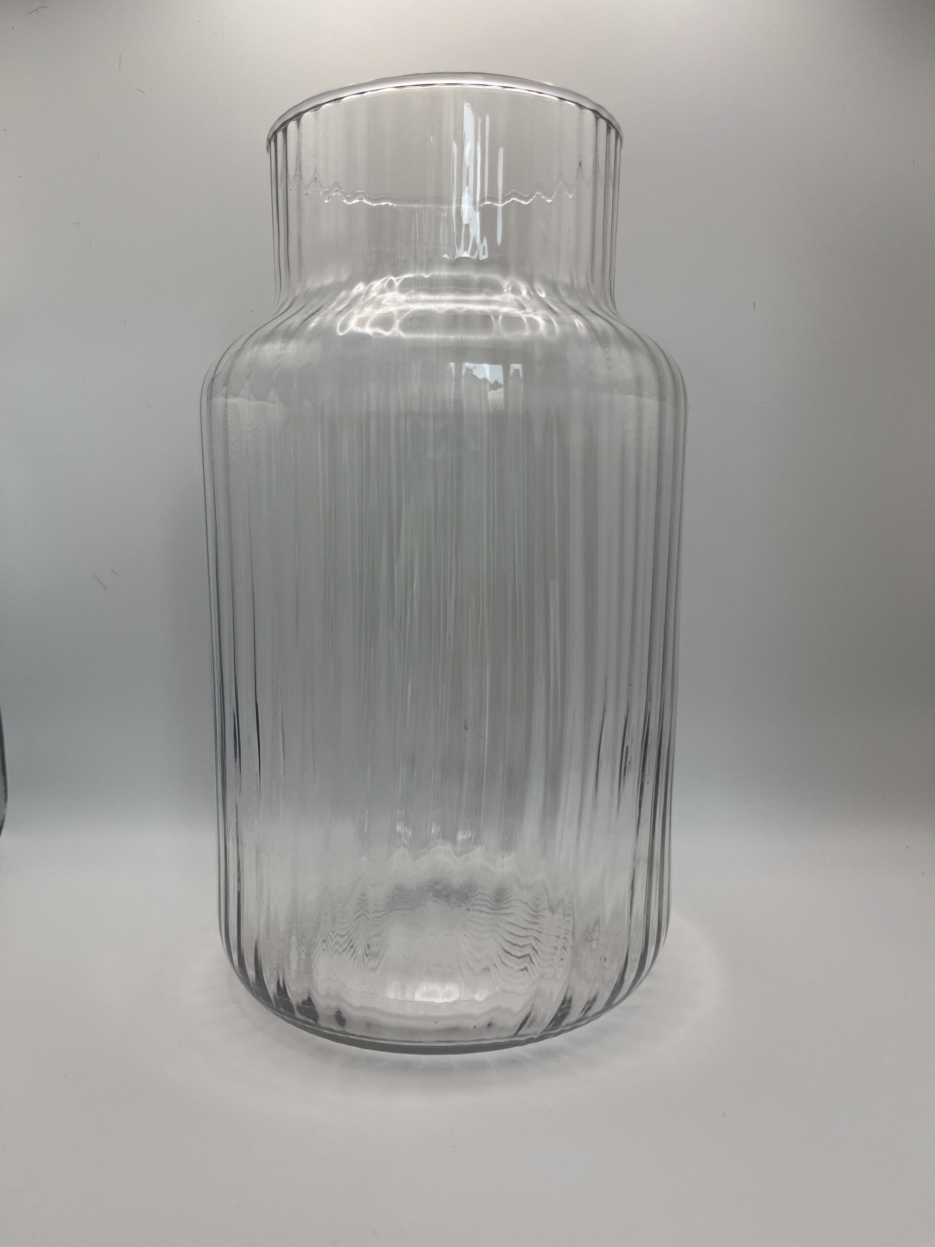 Glasvase groß geriffelt 25cm