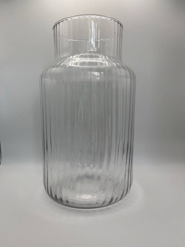 Glasvase groß geriffelt 25cm