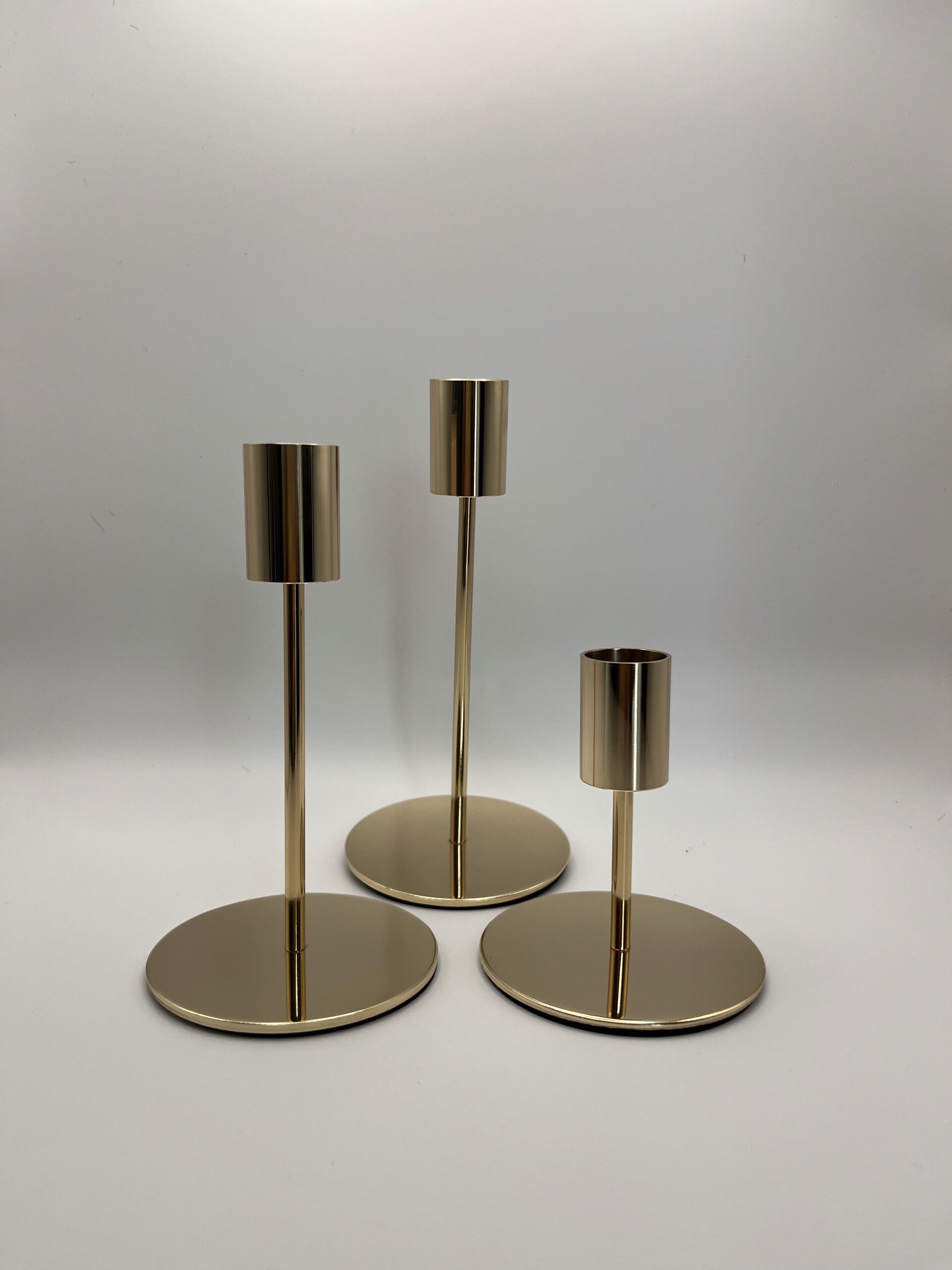 Kerzenhalter Stabkerzen gold klein (3er)