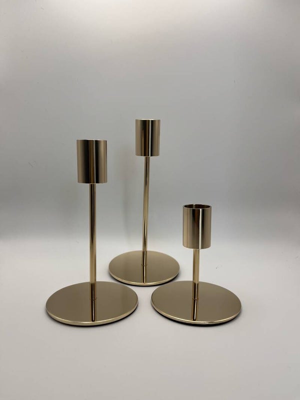 Kerzenhalter Stabkerzen gold klein (3er)