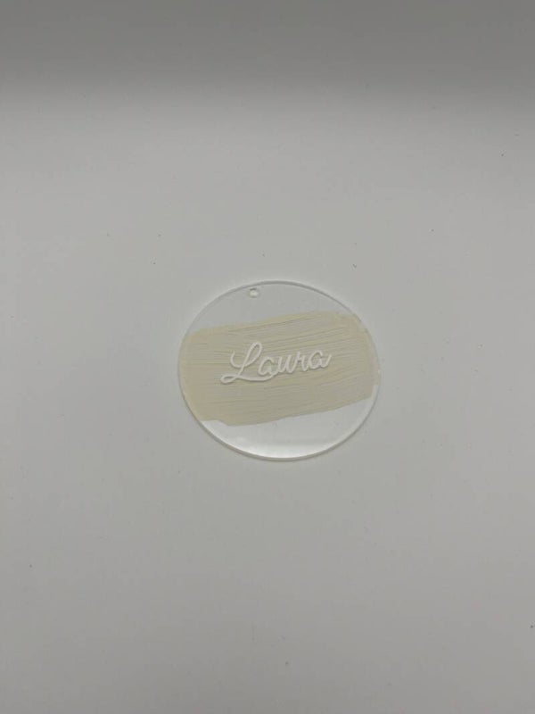 Namensschid Acryl rund - personalisierbar