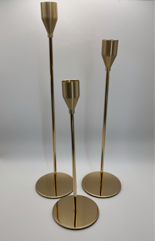 Kerzenhalter Stabkerzen gold groß (3er)
