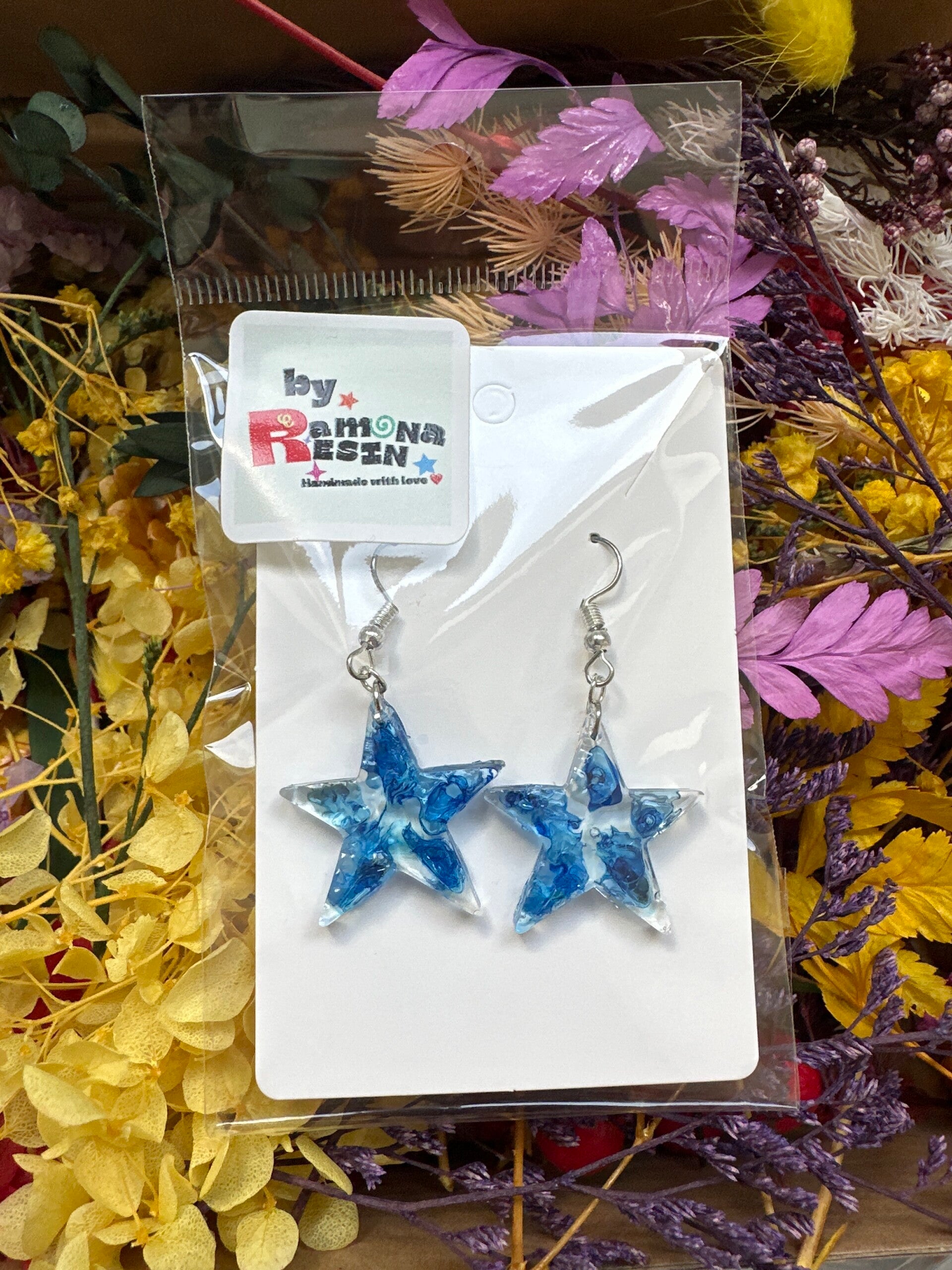 Simple handmade colourful small earrings