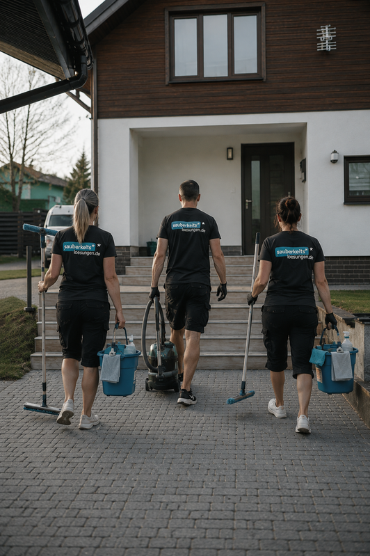 Team von Sauberkeitslösungen bei einer professionellen Grundreinigung