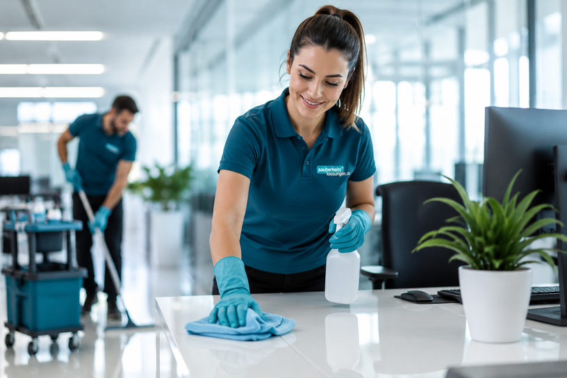 Professionelle Unterhaltsreinigung in einem modernen Büro