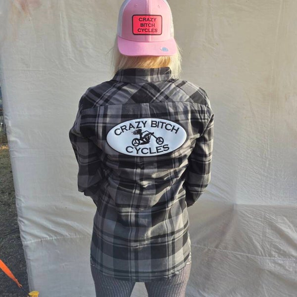 Womens Flannel Grey/Black
