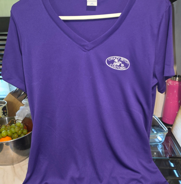 WOMEN'S PURPLE DRY WIK TEE