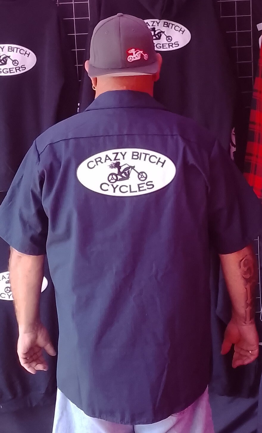 Men's Blue Pinstripe Mechanic Shop Shirt