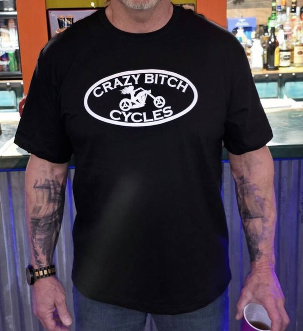 Men's Black Tee Crazy Bitch Cycles