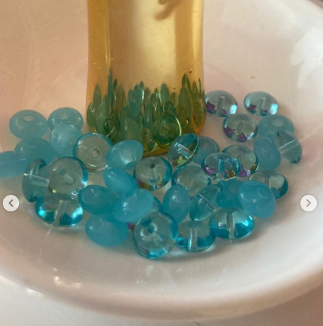 licht blauwe kralen mix