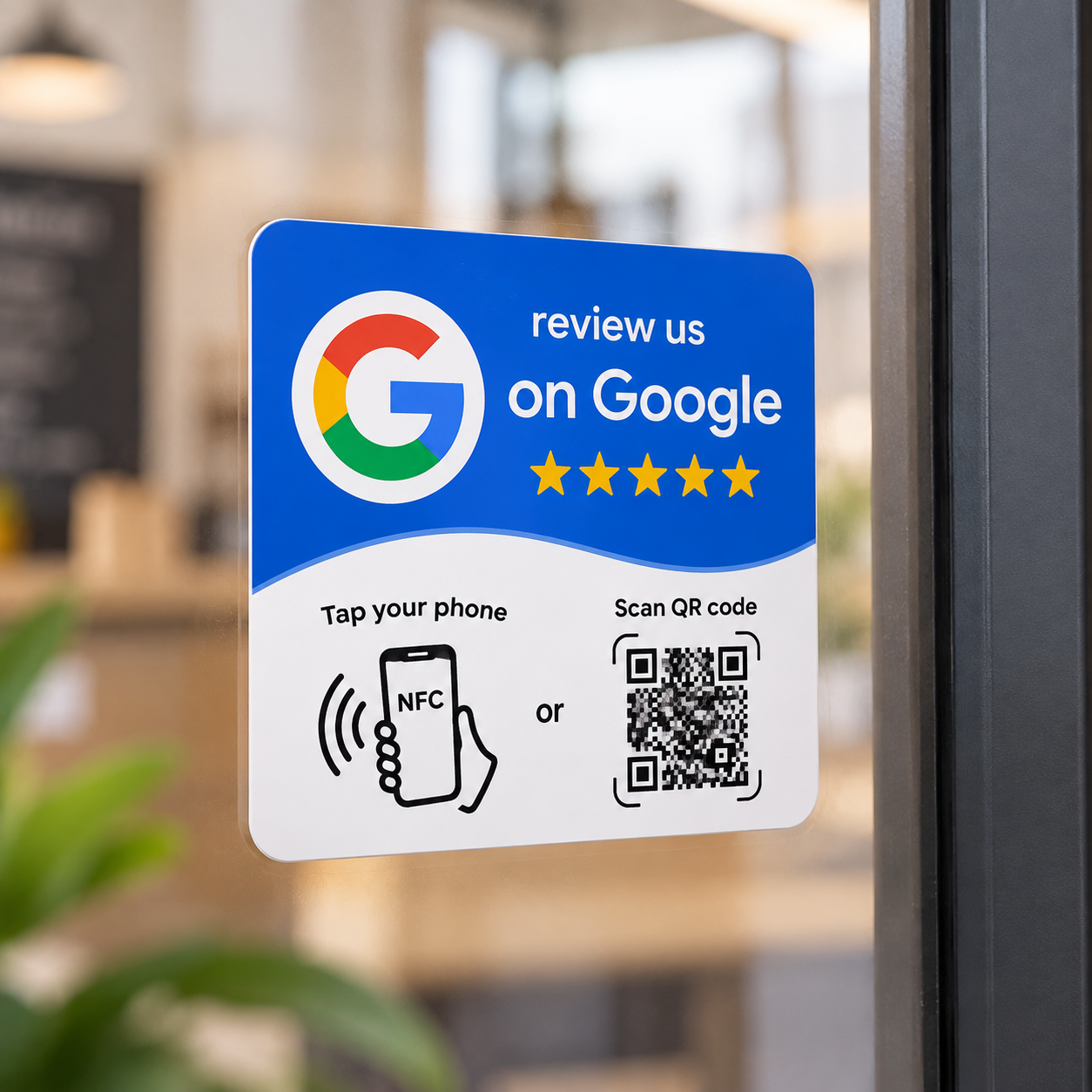 Google Reviewkaart – Zelfklevend | NFC & QR