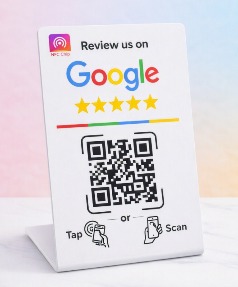 Google Reviewkaart – Staand | NFC & QR