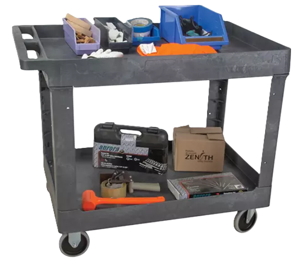 KLETON  Utility Service Cart, 2 Tiers, 550 lbs. Capacity