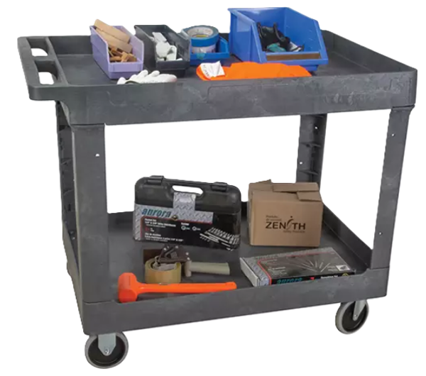 KLETON  Utility Service Cart, 2 Tiers, 550 lbs. Capacity