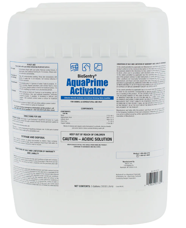 BioSentry AquaPrime Activator Neogen, 18.9 L