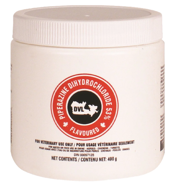 DVL dewormer Piperazine dihydrochloride 53% 400g