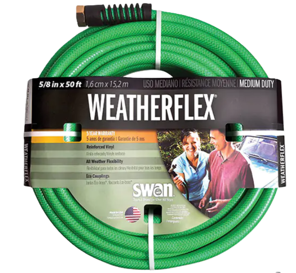 Swan Weatherflex™ Medium Duty Garden Hoses, Vinyl, 5/8" dia. x 50'