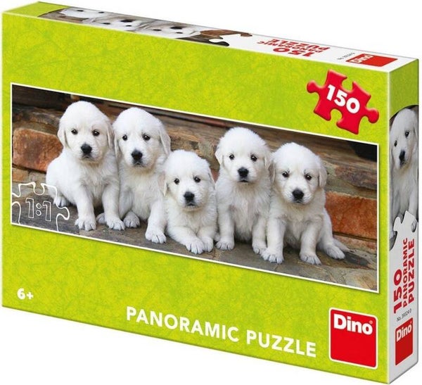 Dino Panorama Puzzel Vijf puppies 150 stukjes