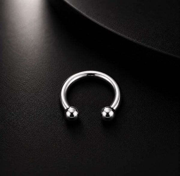 Titanium Horseshoe Barbell 16g Silver