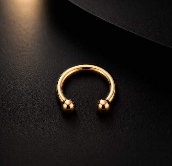 Titanium Horseshoe Barbell 16g Gold