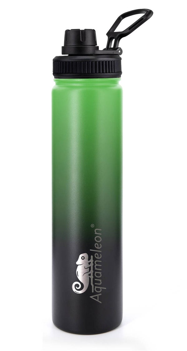 Thermosfles RVS Two-Tone Zwart - Groen - 750 ml - Aquameleon.