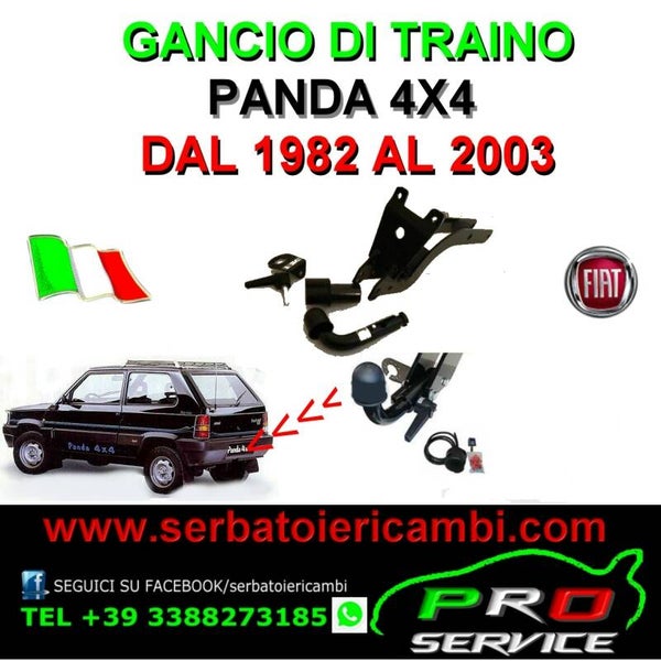 Gancio traino FIAT PANDA 4X4 141A 82-03 ESTRAIBILE + foglio collaudo + cablaggio