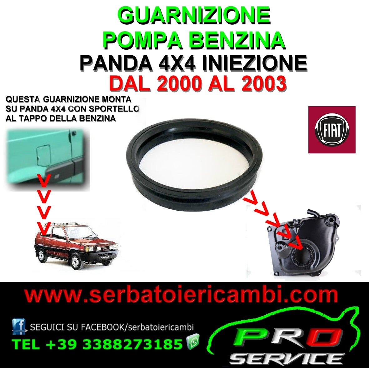 guarnizione pompa benzina serbatoio panda 4x4 multipoint iniezione 2000<2003