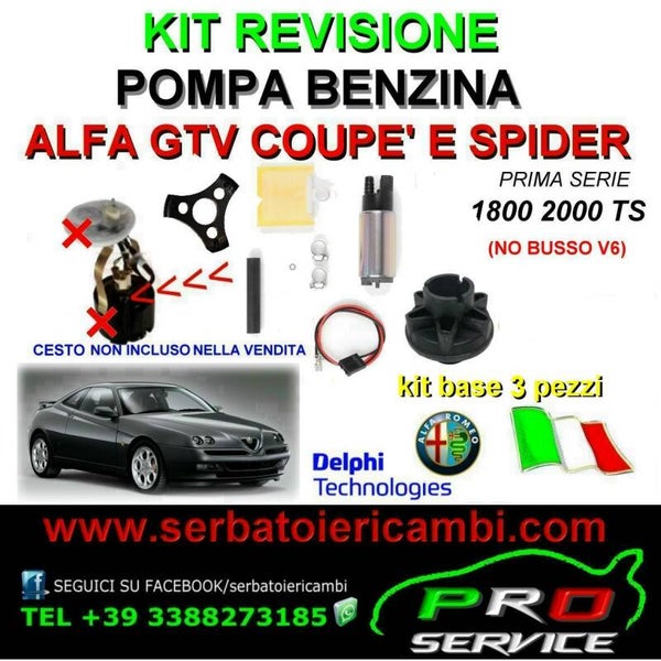 kit 3 pz pompa benzina alfa romeo gtv 180020 kit base