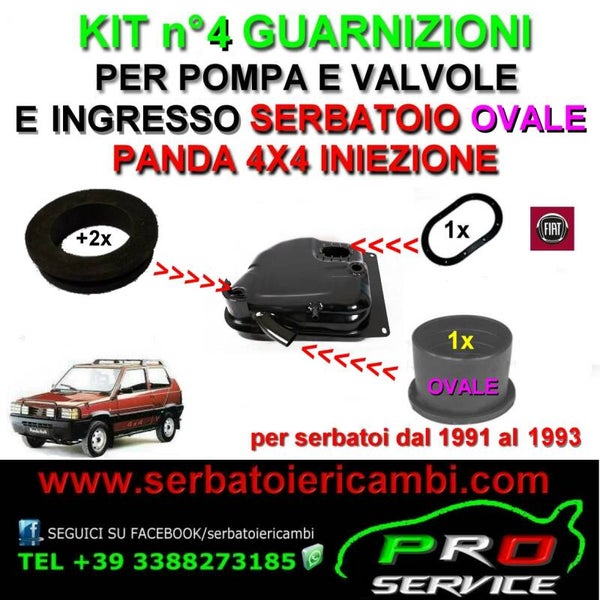 kit 4 guarnizioni serbatoio panda 4x4 iniezione 1991 al 1993