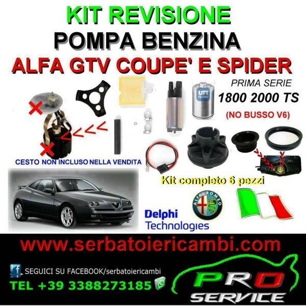 kit 6 pz pompa benzina alfa romeo gtv 180020 kit completo