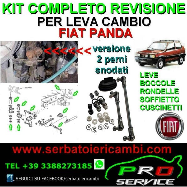 Cambio FIAT PANDA 4x4 revisione boccole leve snodabili soffietto KIT COMPLETO