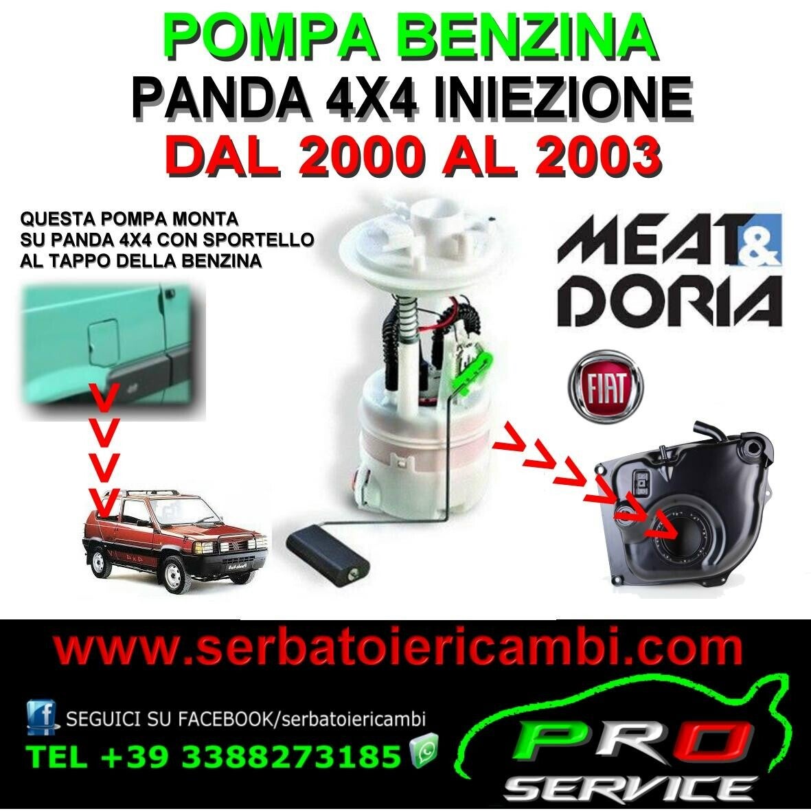 Pompa benzina galleggiante serbatoio Panda 4x4 2001<2003 meat