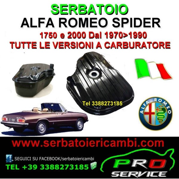 serbatoio carburante benzina alfa spider a carburatore