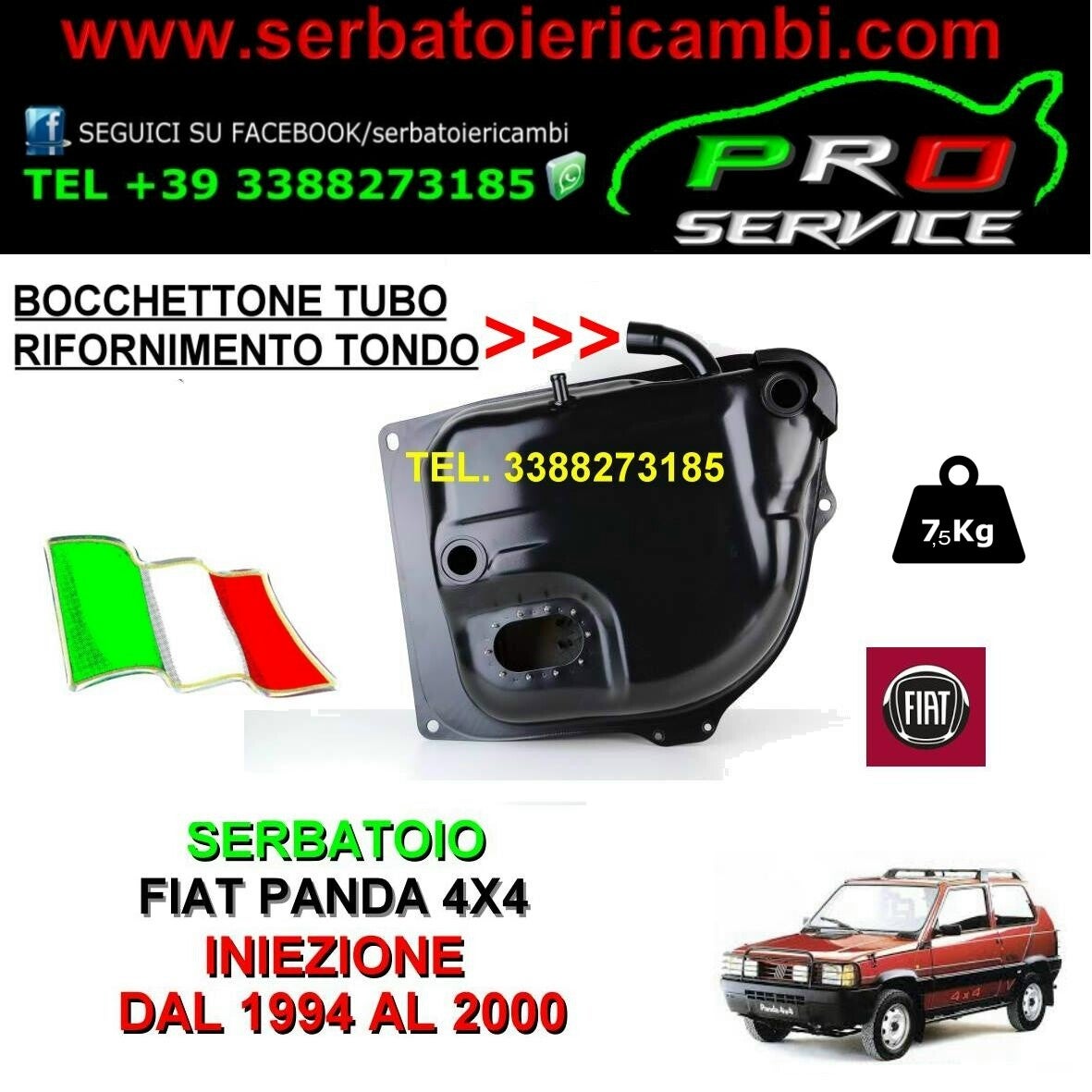 serbatoio panda 4x4 iniezione dal 1994 al 2000 tubo attacco tondo