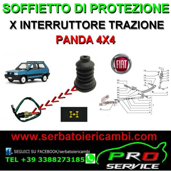 SOFFIETTO PROTEZIONE x INTERRUTTORE SPIA sensore cavo TRAZIONE FIAT PANDA 4X4