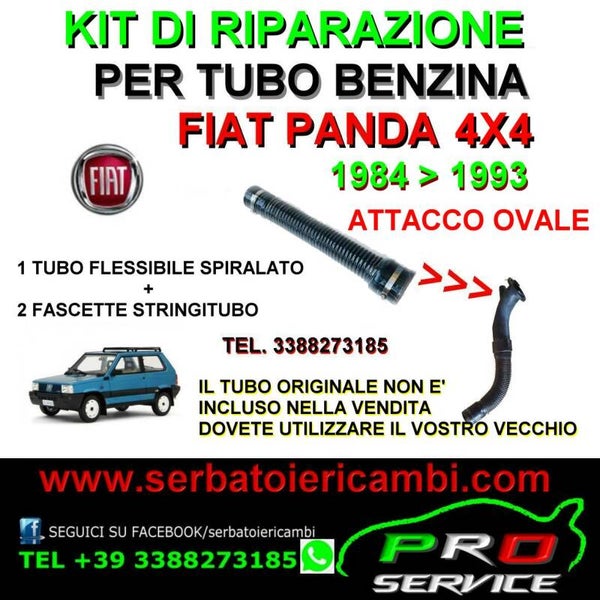 KIT RIPARAZIONE tubo rifornimento benzina Panda 4x4 serbatoio TUBO Ovale 1984 1993