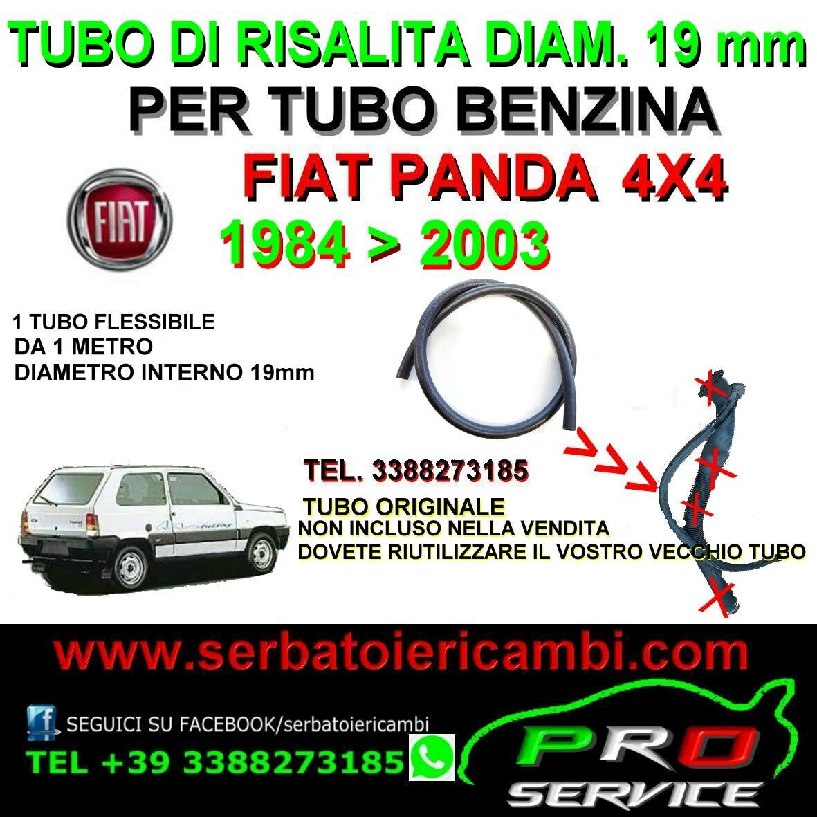 tubo risalita troppo pieno per panda 4x4 dal 1984 al 2000