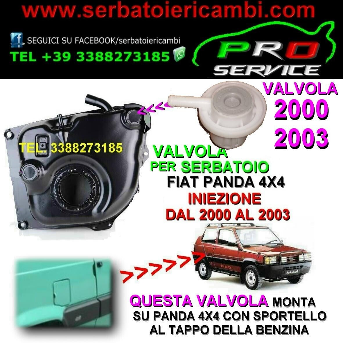 Valvola sfiato serbatoio benzina fiat panda 4x4 multipoint 2001>2003